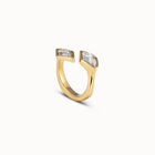 Open ring with two crystals