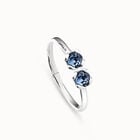 Bangle bracelet with two blue crystals
