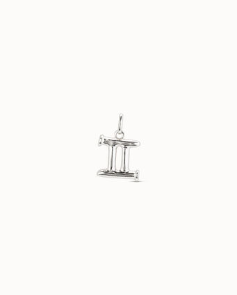 Charm placcato argento Sterling a forma di segno gemelli