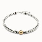 Beaded short necklace with larger central bead