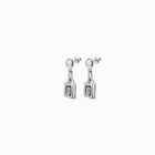 Padlock shaped drop earrings