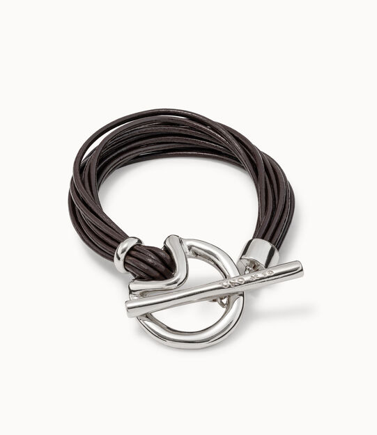 Multi-strand leather bracelet