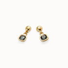 Drop earrings with black crystal