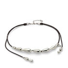 Leather necklace with intertwined drops