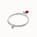 Beaded bracelet with red murano glass
