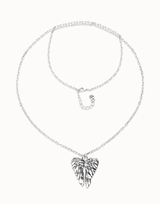 Collier long en argent sterling avec d&eacute;tail d ailes