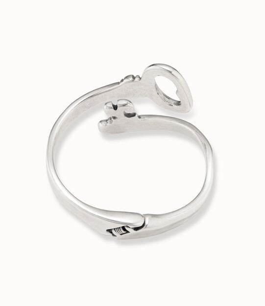 Bangle key-shaped bracelet, Silver, large