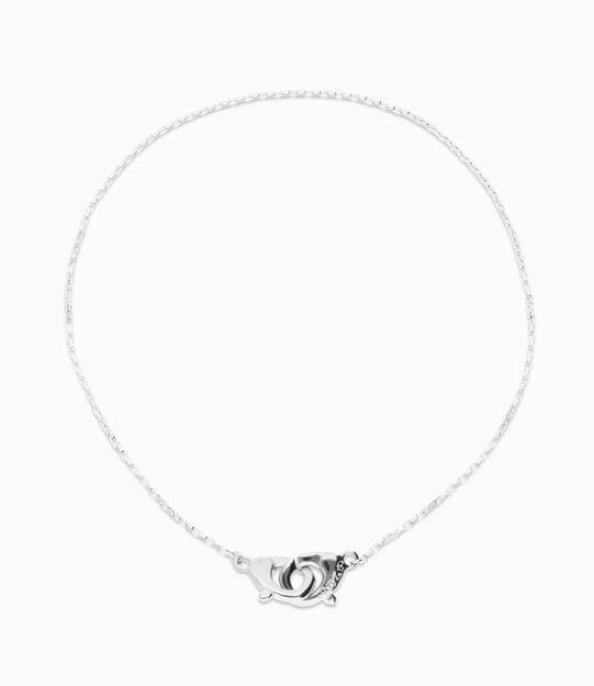 Necklace with intertwined carabiner detail
