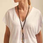 leather cord long necklace