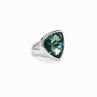 Large triangular ring with crystals