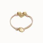 Camel leather bracelet with heart detail