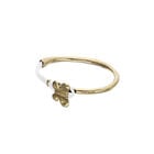 Cream leather bracelet with butterfly ornament