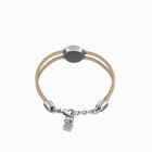 Double ivory leather birthstone bracelet with eye
