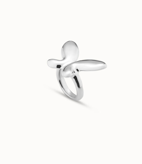 Anillo bañado en plata de ley con forma de mariposa mediana
