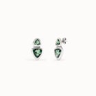 Drop earrings with two green crystals