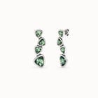 Drop earrings with green crystals