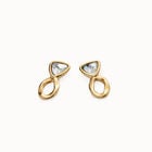 Drop earrings with green crystals