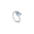 Ring mit blauem Zirkonia aus 925er Sterlingsilber