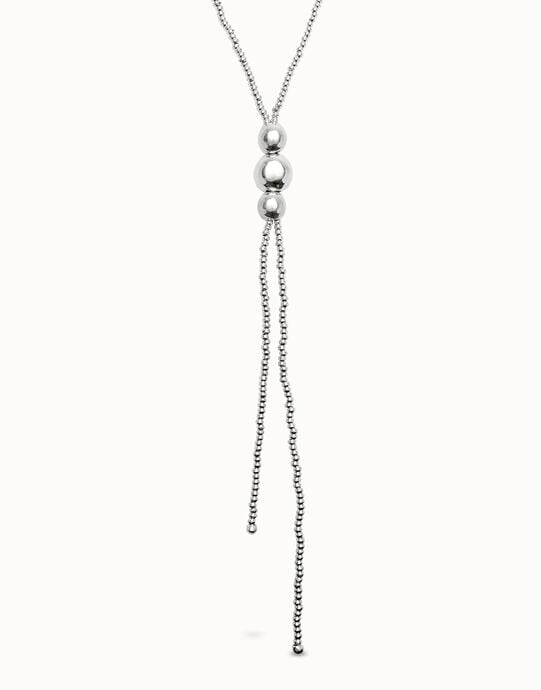 Long bead necklaces with three large central beads