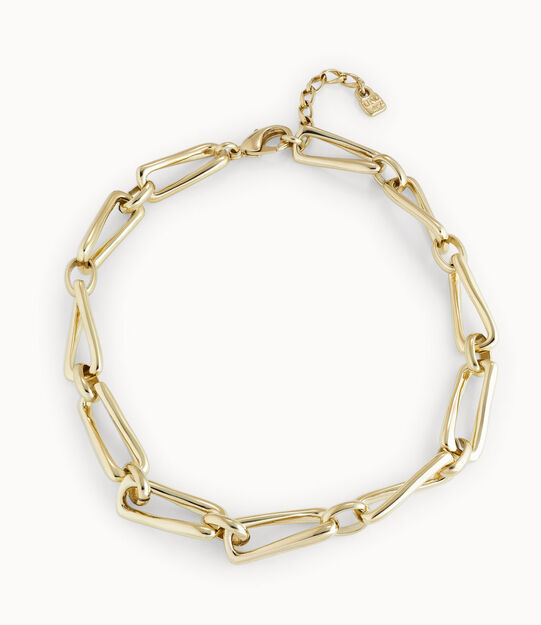 18K gold-plated necklace with square links