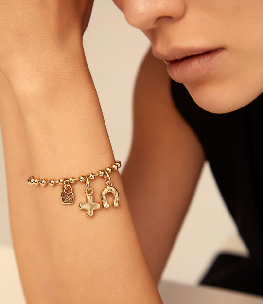 Horseshoe Charm, Golden, large