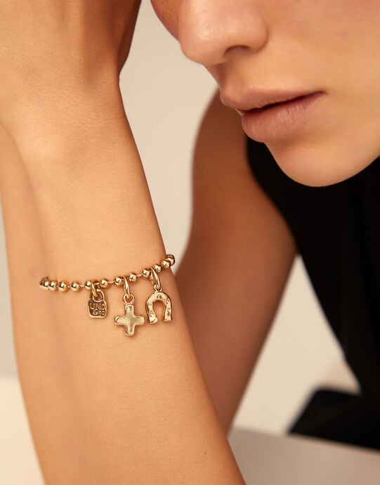 Horseshoe Charm, Golden, large