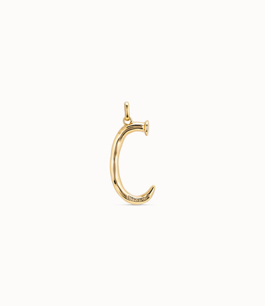 18K gold-plated letter C pendant