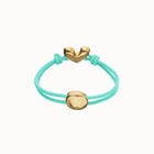Turquoise elastic thread bracelet with heart charm