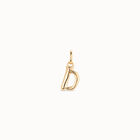 Charm ba&ntilde;ado en oro de 18k de letra D mediana