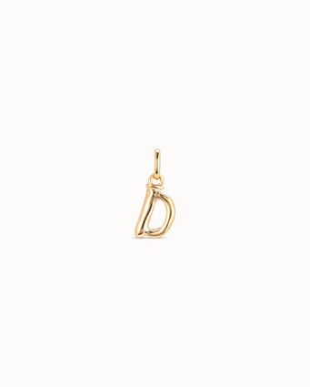18K gold-plated letter D charm