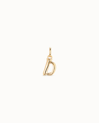 Charm placcato oro 18k a forma di lettera D