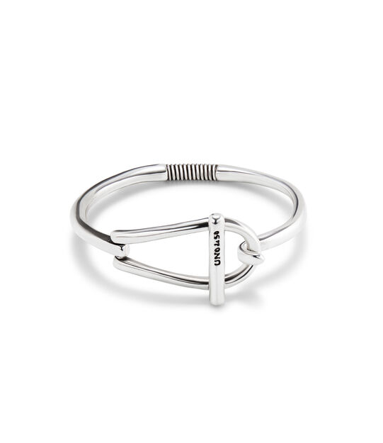 Sterling silver-plated bangle bracelet with medium sized link