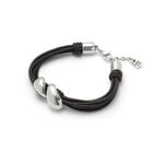 Leather bracelet with two drops