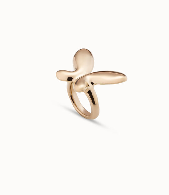 Anillo bañado en oro de 18K con forma de mariposa mediana