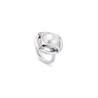 Anillo ba&ntilde;ado en plata con perla