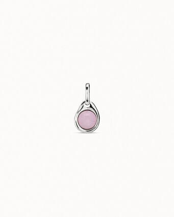 Sterling silver-plated breast cancer solidarity charm with pink murano glass