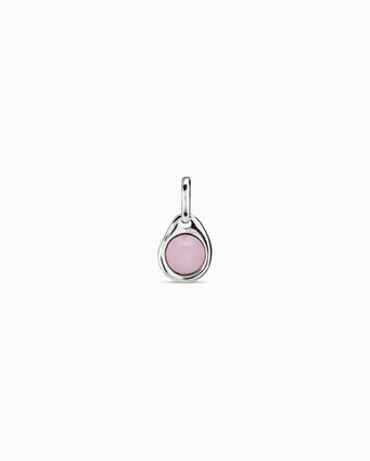 Charm solidario cáncer de mama bañado en plata de ley y cristal de murano rosa