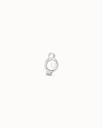 Sterling silver-plated circle and pearl piercing charm