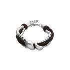 Leather bracelet with two drops