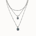 Multi strand chain pendant necklace with crystal