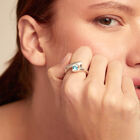 Ring mit blauem Zirkonia aus 925er Sterlingsilber