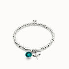 Beaded stretch bracelet with a murano glass and a dragonly
