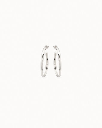 Sterling silver-plated open hoop earrings
