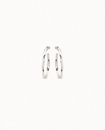 Boucles d’oreilles plaquées argent en forme d’anneau ouvert