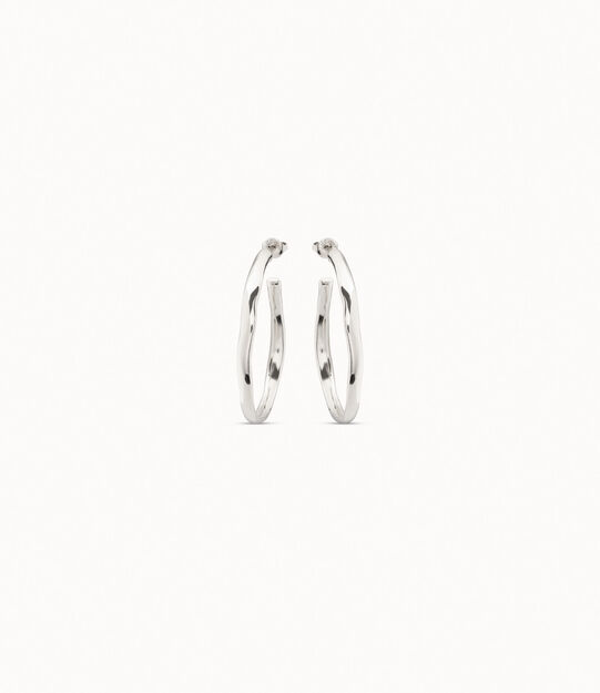 Sterling silver-plated open hoop earrings