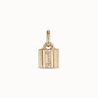 18K gold-plated padlock charm with topaz letter I