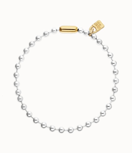 Collier de perles plaqu&eacute; argent avec d&eacute;tails plaqu&eacute;s or 18k