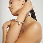 Pulsera de esferas medianas combinando ba&ntilde;o en oro y en plata