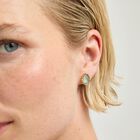 Boucles d&rsquo;oreilles plaqu&eacute;es or 18 carats avec cristal facett&eacute; vert d&rsquo;eau en forme de goutte