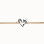 Camel leather bracelet with heart detail